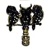 3 OWL LAMP SHADE FINIAL ANTIQUE BRASS W/CRYSTAL BEADS... 1/4-27 FINIAL THREAD