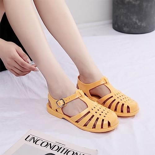 Image of Hee grand Crystal Jelly Heel Sandals for Women Summer Beach Jelly Shoes