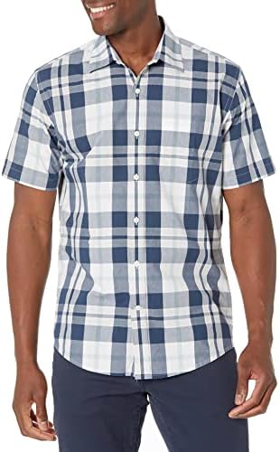 Amazon Essentials Men's Regular-Fit Short-Sleeve Poplin Shirt