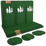 shinfly – shinfly Tischsets Filz Platzsets Abwaschbar 18er Set, Dunkel
