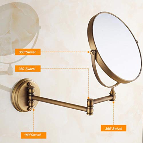 Miroir cosmétique pivotant à 360 degrés avec face grossissante 3X