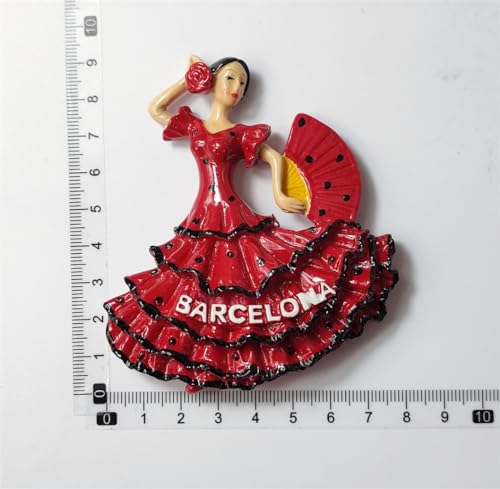 Imán de nevera 3D Bailarina Flamenca de Barcelona 10x10 cm miniatura 7