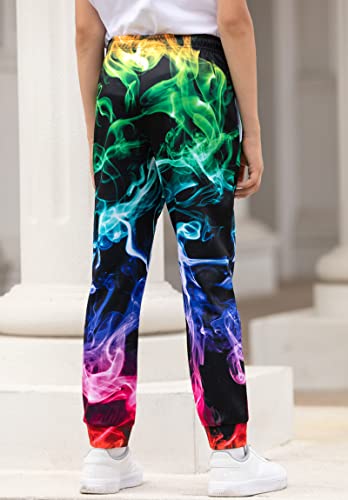 Unicomidea Little Big Boys Girls Joggers Pants Cool 3D Printed Colorful Smoke Sweatpants Kids Sports Pants Causal Jogging Pantss Trousers Home Party Clothes For 6-7 Yrs #TOP3