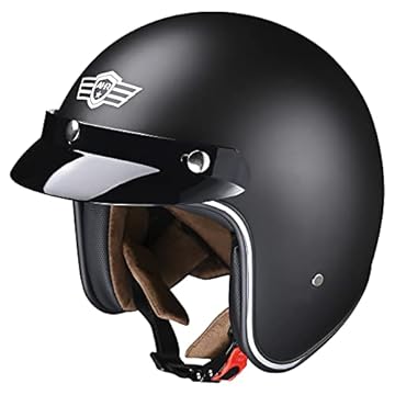 open face motorcycle helmet with goggles