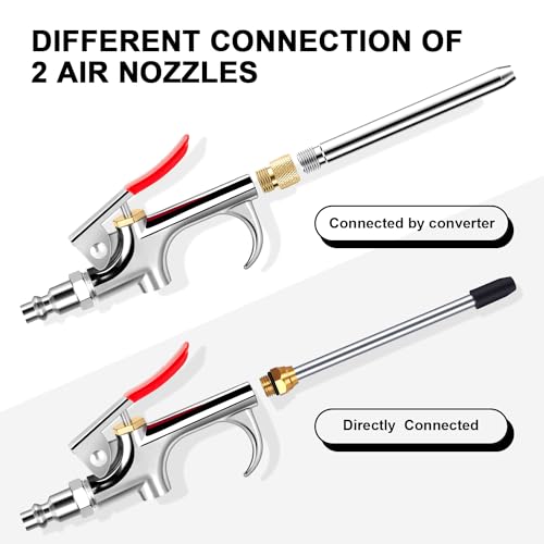image for SARDVISA 13 Pcs 2-Way Connection Air Nozzle Blow Gun Set, Air Nozzle K