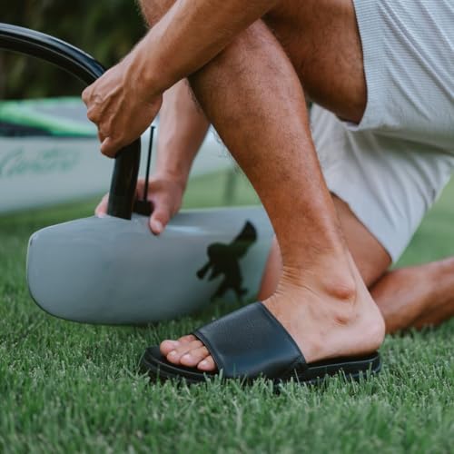 Image of OluKai Olali Slide Men's Leather Sandals, Comfortable Strap & Arch Support, Soft & Durable Material, All-Day Wear