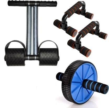 Shopfleet 3 in 1 Combo Tummy Trimmer, Ab Wheel Roller with Push Up Bar for Gym & Home Exercise Multicolour (B09MKGJBQL) Amazon Price History, Amazon Price Tracker