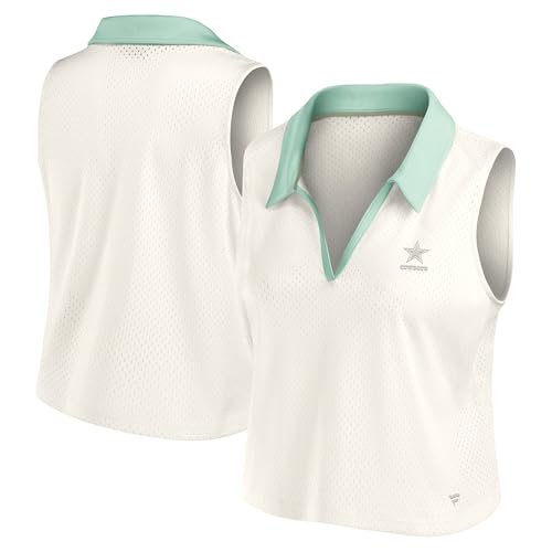 Fanatics Women's Cream Dallas Cowboys Studio Wellness V-Neck Tank Top