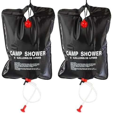 TRIXES 2 x 20 Ltr Camping Shower Portable Solar Beheizte 5 Gallonen/20 Liter Reisedusche Cover
