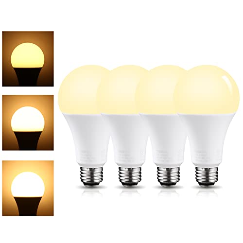 Torchstar 3-Way Led Bulb A21, 3 Way Led Light Bulbs 40/60/100W Equivalent, Ul & Es Listed, Flicker Free Bulb For Floor, Table, Touch Lamp, E26 Standard Base, Non-Dimmable, 2700K Soft White, Pack Of 4 #TOP11