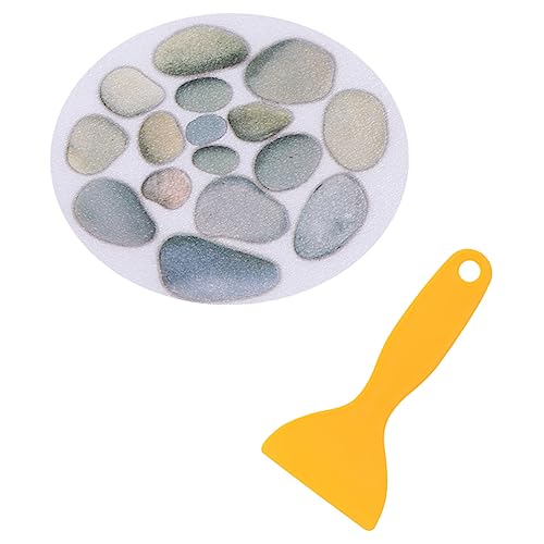 Unomor Anti Slip Bathtub Stickers 4pcs Set Non Slip Tub Decals for Bathroom Easy Install Safe Material Stone Design