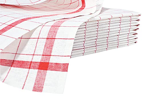 Pulsiva Geschirrtuch Usedom 50x70 cm (BxL) rechteckig weiß/rot, Farbe1:weiß/rot, Inhalt:10 Stück, Masse:50x70 cm (BxL), Stil:rechteckig Cover