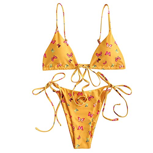 Femmes sexy bikinis papillon ensemble string maillot de bain deux pièces