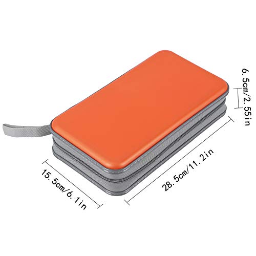 UENTIP 96 Capacity CD Case,Portable DVD Hard Plastic Case Holder CD Organizer Wallet Protective DVD Storage (96, Orange)