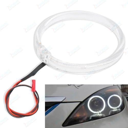Image of 80mm Angel Eye DRL Halo Ring with Amber Indicators, 4PC, Radiant White LED, Direct Fit