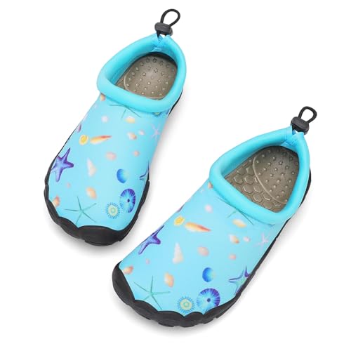Image of Mishansha Kids Water Shoes Quick-Dry Wide Toe Box Non-Slip Barefoot Shoes Beach Pool Swim Shoes