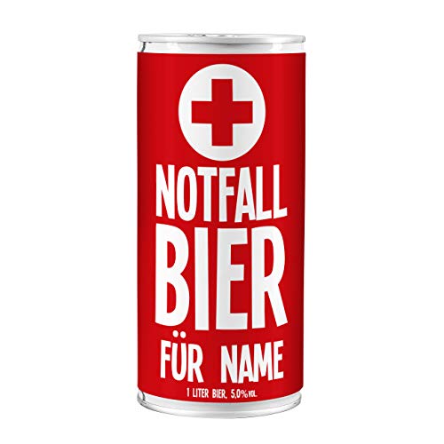 Lustapotheke® Personalisierte Bierdose zum Geburtstag - Notfallbier - mit Namen des Geburtstagskindes ein super Männergeschenk