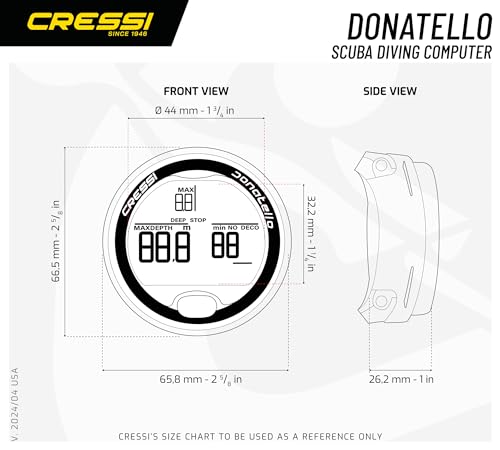 Image of CRESSI Donatello Scuba Dive Computer, Single-Button Interface, Black /Red