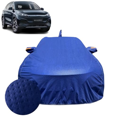 Image of Car Cover for BYD Atto 3 (2022-2026) | 100% Waterproof Cover with Reflective Mirror Pockets | Dustproof, Scratchproof, Heatproof BYD Atto 3 Car Cover |Soft Cotton Lining| Blue
