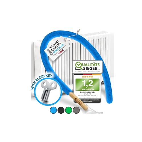 BRUSHYZ Radiator Cleaner Brush 115cm I Flexible Scratch-Free Slim Radiator Brushes for Cleaning I Soft Polyester I Radiator Duster Brush Long Thin & Washable I Fits 99% of Gridded & Non-Gridded Heater