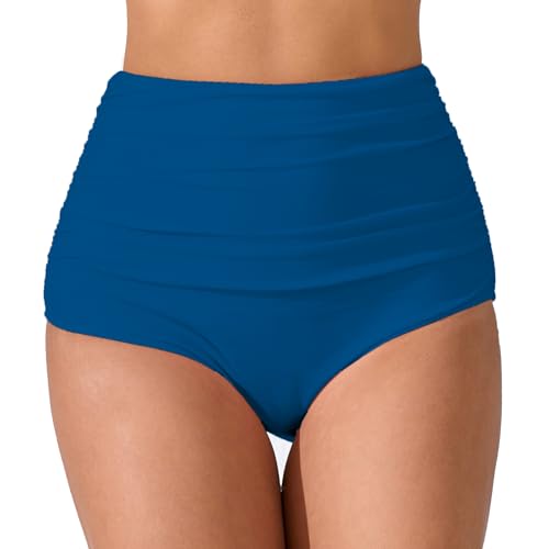 JOYBIK Women’s High Waisted Full Ruched Bikini Swim Bottoms Tummy Control Full Coverage Swimsuit...