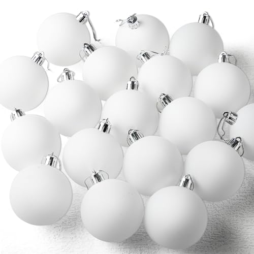 JOYIN 24 Stück Weihnachtskugel-Ornamente, blanko, weiße...