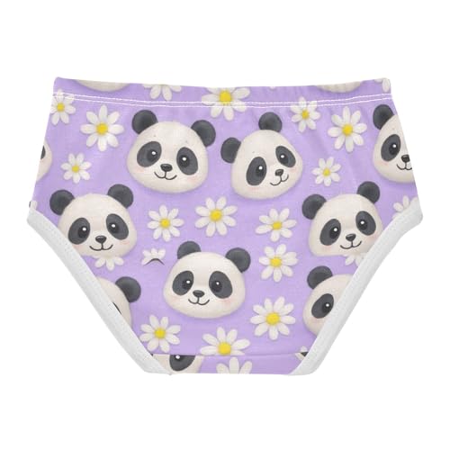 Joisal Cotton Toddler Girls Underwear Cute Panda Daisies Light Purple Panties for Girl Fun Briefs Underpants 2t2