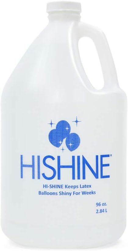 Hi-Shine Balloon 96 oz - Keeps Latex Balloons Shiny For Weeks. For An Elegant Hi Gloss Finish in Minutes. Enhance Party Decor - Birthdays - Weddings - Special Events - Easy Application, Long Lasting