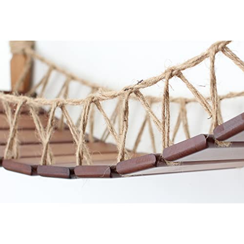 Catastrophic Creations Canyon Cat Condo – Cat Tower For Indoor Cats W/ 3 Canvas Cat Hammocks & 1 Cat Bridge – Wall Mounted Cat Tree For Indoor Cats – Sturdy Bamboo Cat Wall Furniture #TOP2