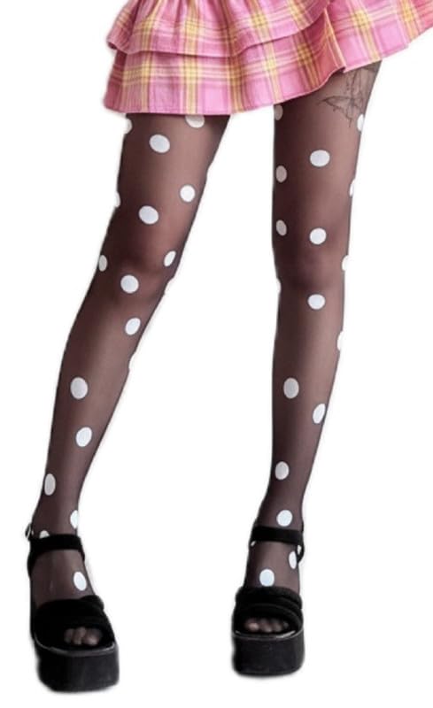 Image of Vintage 60s Printed Funky Tights for Women Y2K Tie Dye Mesh Pantyhose Skinny Body Shaping Leggings Streetwear