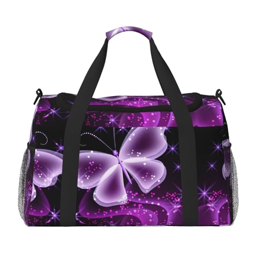 Bolsa de viaje plegable de gran capacidad con tejido impermeable de mariposas
