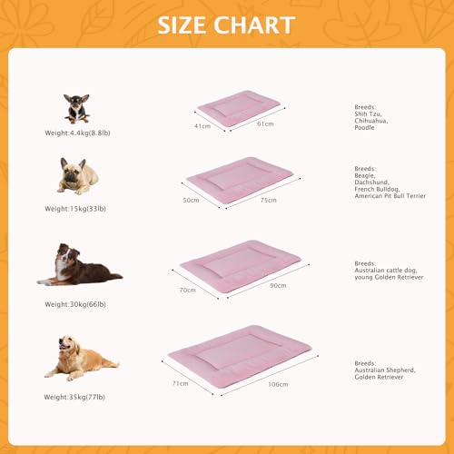PET SPPTIES Hundebett Weiches und Warmes Matten Hundekissen Waschbarn kuschelig Umkehrbar Haustier Sofakissen PS085 (90X70 cm, Rosa)