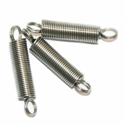 10Pcs 304 Stainless Hardware Accessories Wire Diameter 0.5mm Dual Hook Small Expansion Tension Spring Outer Diameter 6mm(0.5 x 6 x 50mm)