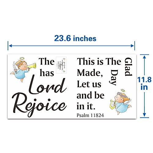 Christian Scripture Quotes Wall Decal Sticker,This Is The Day The Lord Has Made.psalm11824 Bible Verse Religious Angel Decor Wallpaper Mural For Kids Roomhome Church #TOP6