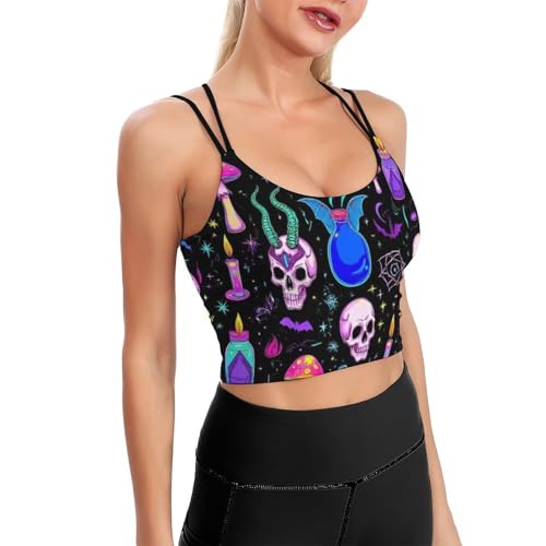 Yoga Tank Tops with Built in Bra Workout Athletic Camisole Long Line Sports Bra