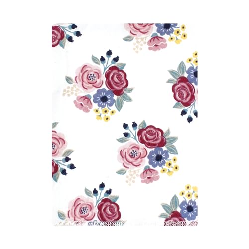 Image of Hudson Baby Unisex Baby Cotton Poly Flannel Burp Cloths Bundle, Blush Navy Floral, One Size