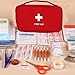 Pesoncarl First Aid Bag, 9x5x3 Empty Small Medical Bag with Handle, Waterproof Lightweight 600D Oxford Fabric First Aid Pouch for Camping Hiking Home Travel, Red, Sports