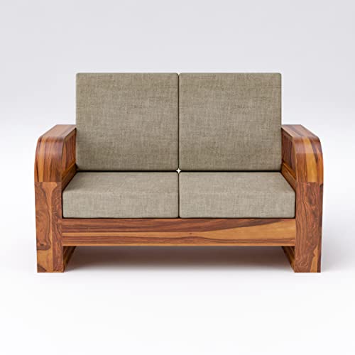 Image of Douceur Furnitures Solid Sheesham Wood 2 Seater Sofas | Two Seater Sofa for Living Room, Cafe, Office | (Design-5)