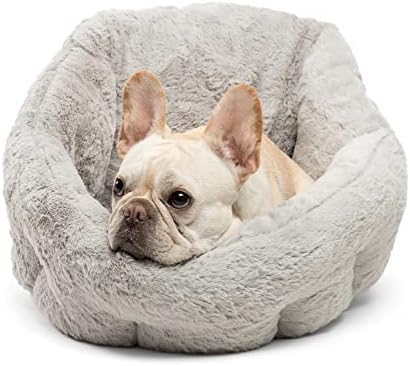 Best Friends by Sheri OrthoComfort Deep Dish Cuddler Lux Fur Cat and Dog Bed, Gray, Standard