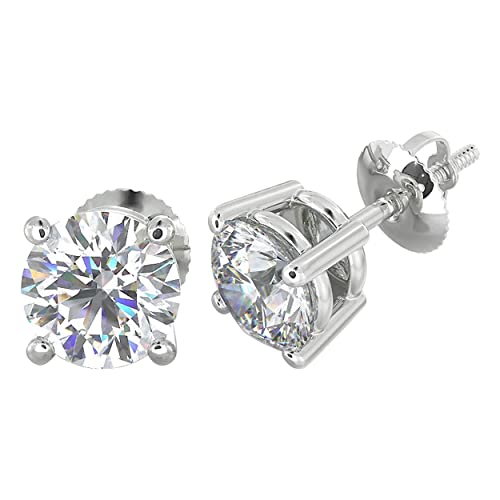 1/5 to 2 Carat TW Natural Real Diamond Solitaire Studs Earrings Available in 14K White and Yellow Gold with Secure Screw Back for Women and Men (Color J-K, Clarity I1-I2)3