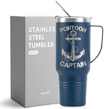 Onebttl Pontoon Boat Captain Tumbler, 40oz Stainless Steel With Spill-Proof Lid...
