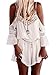 Moxeay® Women's Casual Long Sleeve Shirt Lace Crochet Embroidery Slim Tops Blouse (L)