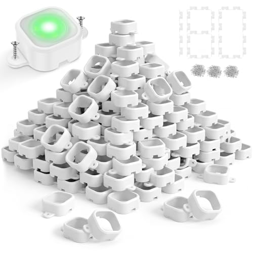 OKYMOTOR 180 Pcs Mounting Brackets Compatible with Govee Pro H706, Tool-Free Snap Weatherproof Permanent Outdoor Light Mounts, Anti-Falling Screw-in Clips for Outside Eaves & Wood Siding