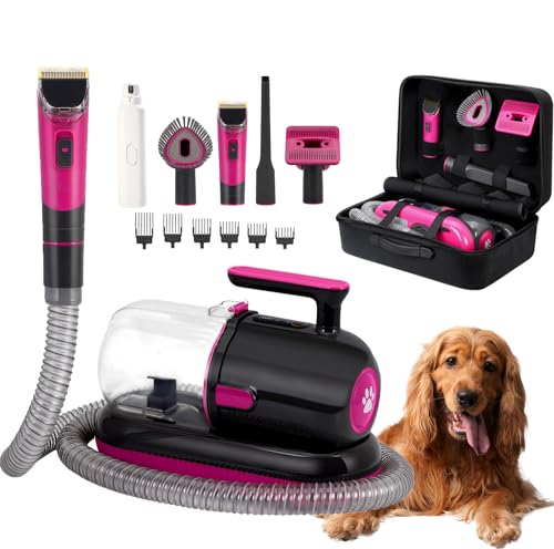 7 in 1 Pet Grooming Vacuum Kits, Dog Hair Remover Grooming with Clippers Nail Trimmer Grinder & Brush for Shedding, Low Noise Suction 99% Pet Hair with 7 Pet Grooming Tools & Storage Bag 7 in 1 Pet Grooming Vacuum Kits, Dog Hair Remover Grooming with Clippers Nail Trimmer Grinder & Brush for Shedding, Low Noise Suction 99% Pet Hair with 7 Pet Grooming Tools & Storage Bag
