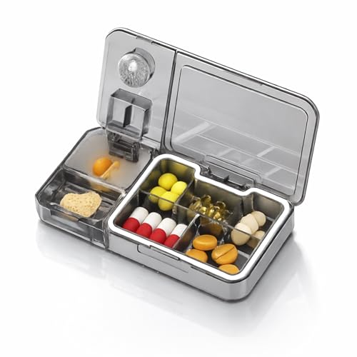 Organizador De Comprimidos Com Cortador Portátil Porta Comprimidos Semanal Estojo Organizador De Medicamentos E Vitaminas Com Compartimentos Caixa Para Suplementos E Pílulas Viagem