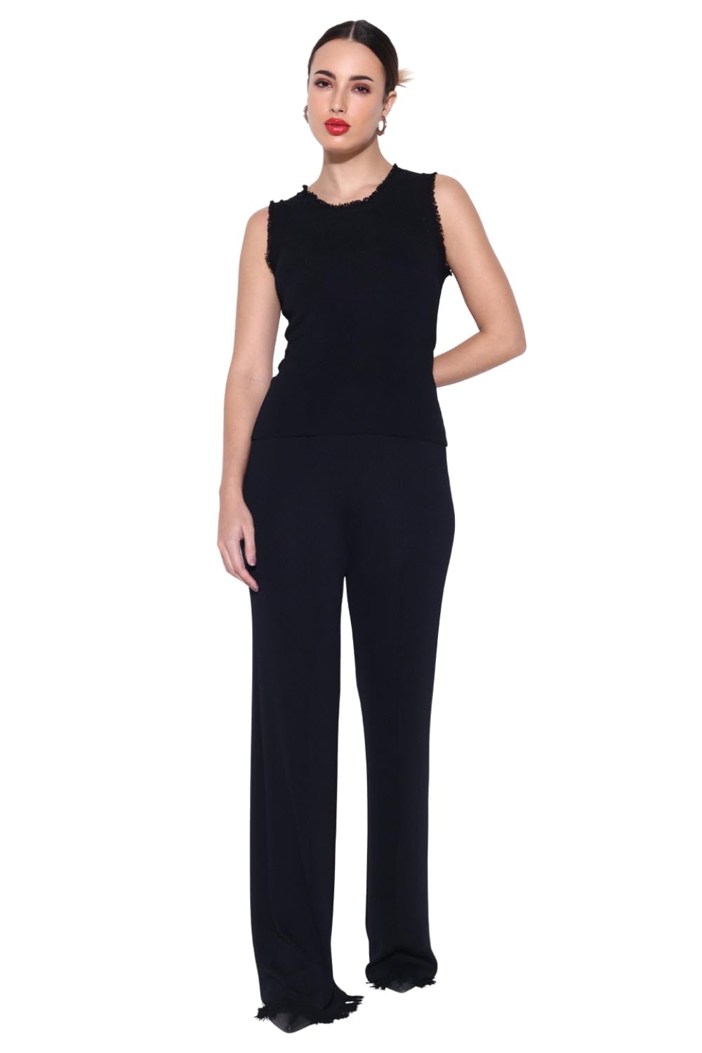 showoffff Women Solid Two-Piece Co Ords | Round Neck Sleeveless Jersey Co Ords for Womens | Mid-Rise Regular Fit Co Ords for Women's-picture-14