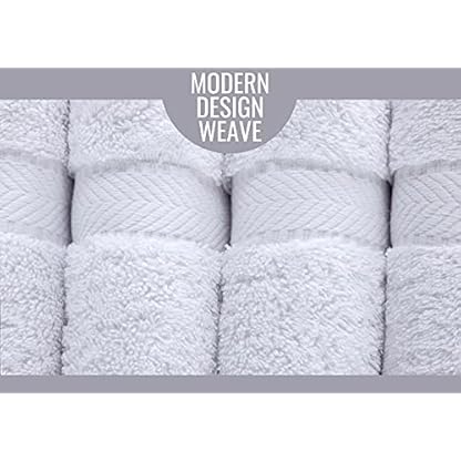 TEXTILOM Luxuriöses Handtuch-Set aus 100% türkischer Baumwolle, für Bad und Küche, dick, super weich, sehr saugfähig, schnell trocknend (2 Badetücher, 2 Handtücher, 2 Waschlappen), Weiß, 6-teilig – Bild 6