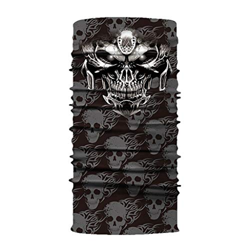 Cool Biker Skull Tube Face Mask, Rave Bandana, Neck Gaiter, Scarf, Summer Balaclava For Dust Wind Uv Protection #TOP1