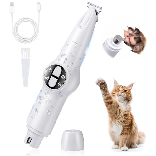 【Amazon.co.jpの限定モデル】ペット用バリカン CHICHL ペット用爪切り ペットグルーマー 2in1 TYPE-C 充電 LEDライト付き 18 mmワイド刃 電動 猫 毛刈り 静音 安全 猫 毛玉対策 カットペットグッズ 省スペース 静音設