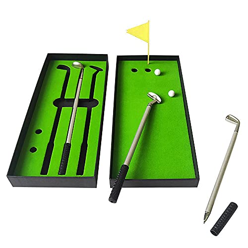 Laurio Conjunto de caneta de golfe de mesa para mesa portátil conjunto de caneta esferográfica de go